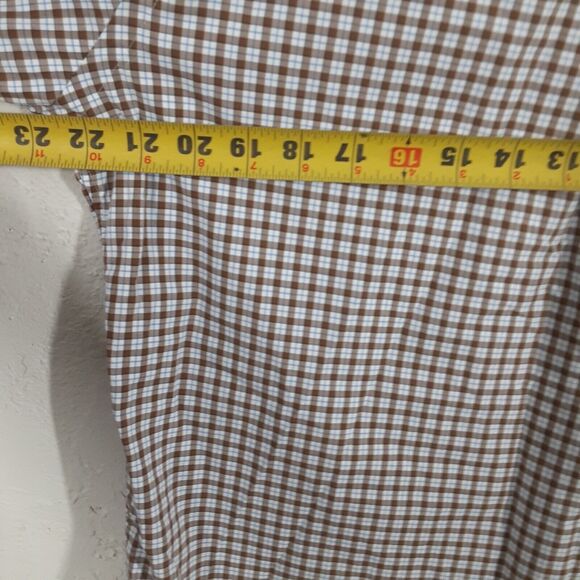 Ralph Lauren Adult Mens M Stretch Brown Plaid Long Sleeve Button Up Shirt - Picture 7 of 8
